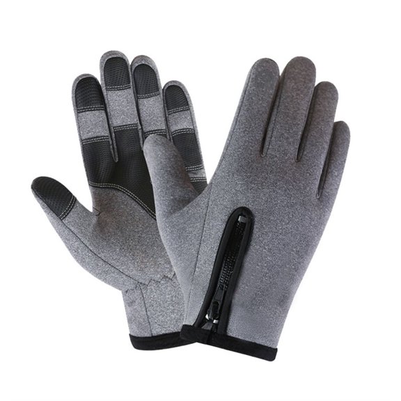 Windproof Men Cold Weather Ski Gloves Touch Screen Mitten Cycling Gloves Winter Warm Gloves GREY XL