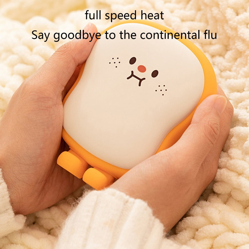 Double-Sided Pocket Hand Warmer USB Charging Cartoon Bread Warmer Lovely Gift