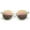 Clear / Pink-Yellow Mirror, variant on sunglassLA Unisex Retro Translucent Frame Color Mirror Lens Round Horn Rimmed Sunglasses (Clear / Gold Mirror) - 50mm