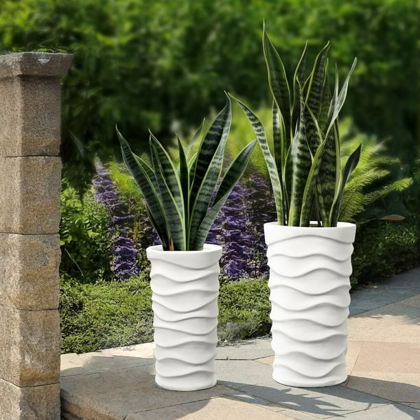 Richryce Modern Style Outdoor Planters for Porch, Indoor Tall