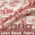 thumbnail image 2 of DriftAway Toile Linen Lined Valance Double Layer Thermal Room Darkening Blackout Window Valance Curtain for Kitchen Bathroom Farmhouse French Country Vintage Printed Pattern Single 52 x 18 Inch Red, 2 of 8