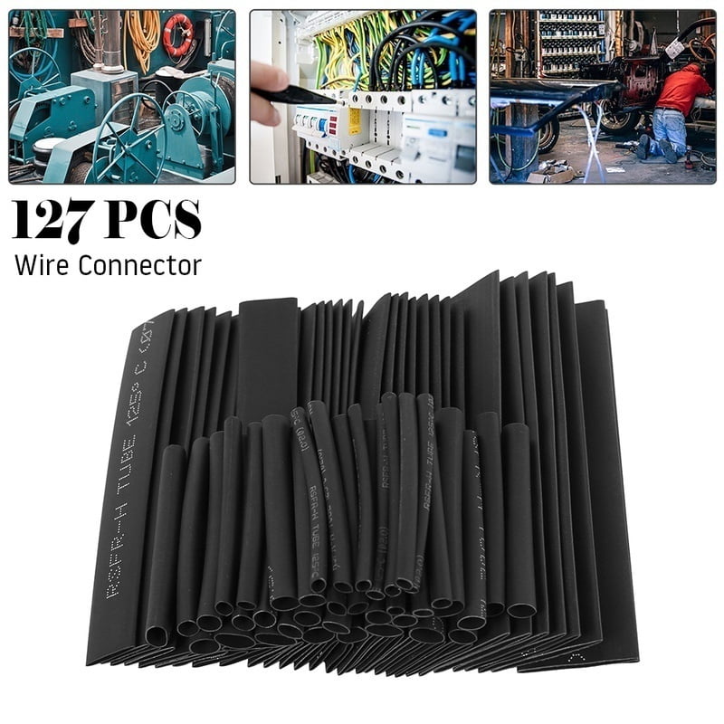 127 Pcs Heat Shrink Wire Wrap Assortment Set Tubing Electrical Connection Cable 