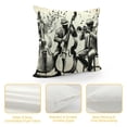 thumbnail image 4 of Orinice  Music Throw Pillow Cushion Cover, Sketch Style of a Jazz Band Playing Instruments and Musical Notes American Print, Decorative Square Accent Pillow Case,  White, 4 of 5