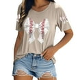 thumbnail image 2 of Tittly T Shirts for Women Graphic Tees Baseball Shirt Women Baseball Mom Tank Tops Graphic Tee Cute Workout T Shirts Casual Summer Sleeveless Vest Tshirts Shirts Spring Tops for Women Beige L, 2 of 4