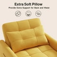 thumbnail image 2 of Sleeper Chair, Lofka 3 in 1 Convertible Single Sofa Bed with Adjustable Backrest, Futon Couch for Living Room, Bedroom, Yellow, 2 of 11