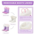 thumbnail image 2 of FUNCOO PLUS Girls Light Up Rain Boots Toddler Kids Warm Lined Winter Boots, Pink&purple, Little Kid Size 11, 2 of 6