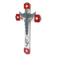 thumbnail image 3 of Red Cross Physician Healer Caduceus Herald's Wand Serpents Winged Wall Cross, 3 of 9