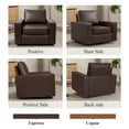 thumbnail image 6 of COOLHUT 360° Swivel Accent Chair Set of 1, 36.2" Wide PU Leather Accent Chair Armchair, Comfy Upholstered Single Sofa Chair for Living Room and Bedroom, Dark Brown, 6 of 11