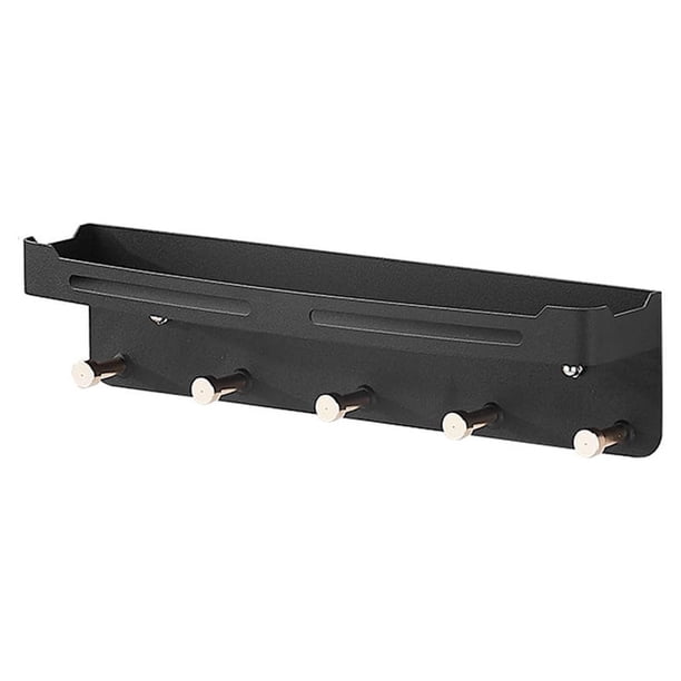 Bewildely Estante de pared Llaves multifuncionales Ropa Sombrero Gorra a mano Colgador Geles para el cabello Crema facial Estantes Almacenamiento y organización del hogar Oro negro