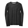 thumbnail image 1 of Camiseta de manga larga con cuello redondo y malla transparente para hombre, ideal para el verano, prenda ligera informal para hacer ejercicio., 1 of 8