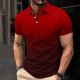 thumbnail image 5 of Camisetas de Manga Corta de los Hombres Casual Gradiente Solapa Botón Arriba Camiseta, Top Ligero para el Hogar, Uso Diario Y Cómodo, 5 of 5