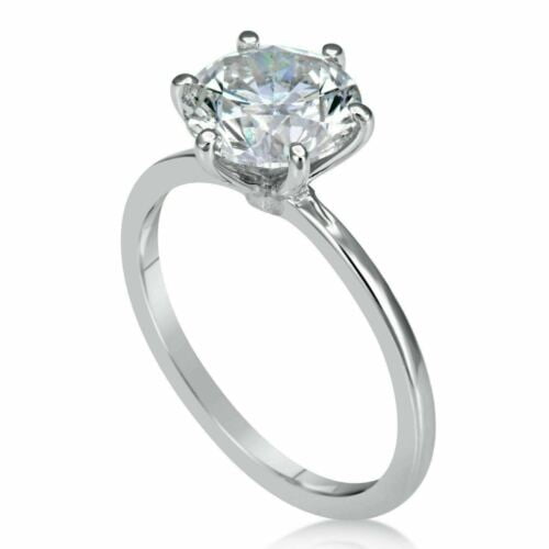 3.00ct Round Cut Diamond Engagement Wedding Bridal 925 sterling silver ring set 