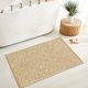 thumbnail image 1 of Alfombra de baño LEEVAN, lavable, 60 x 90 cm, algodón tostado, reversible, 1 of 7