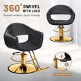 thumbnail image 5 of UBesGoo Barber Chair, Heavy Duty Hydraulic Salon Styling Chair, 360° Swivel with Footrest, Black & Gold, 5 of 8
