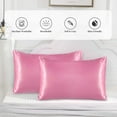 Astarin Satin Silk Pillowcase for Hair, Pink King Size silk pillow