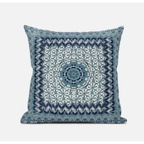 Holy Tie Die Flower Suede Zippered Pillow with Insert in Bright Blue 20 x 20
