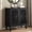 Black, variant on Antique Black Sideboard Buffet Accent Credenza Storage Cabinet with 2 Hollow Floral Carved Doors Small Modular Console Table for Kitchen Living Room Entryway 31.5 Inch