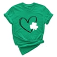 thumbnail image 1 of Pxiakgy! Vente de Liquidation T-Shirt Femme St Patricks Day Col Rond Irlandais Trèfle Chanceux Paddy's Day Graphique Tee Tops Femmes St Patricks Day Imprimé Manches Courtes Col Rond T-Shirt Vert m, 1 of 4