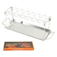 thumbnail image 1 of Stainless Steel Chicken Leg Rack Grill Tray For Outdoor Barbecue Portable Roasting Stand With Drip Pan, 1 of 6