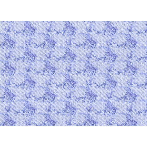 Ahgly Company Indoor Rectangle Patterned Sky Blue Dress Blue Area Rugs, 8' x 10'
