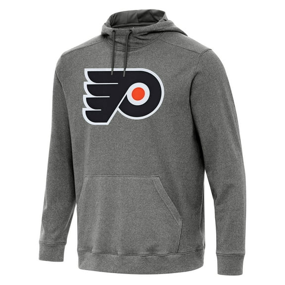 Men's Antigua Heather Black Philadelphia Flyers Cloud Pullover Hoodie