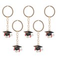thumbnail image 1 of 5pcs llave llave mochila colgante adornar colgantes de diseño de sombrero doctoral, 1 of 7
