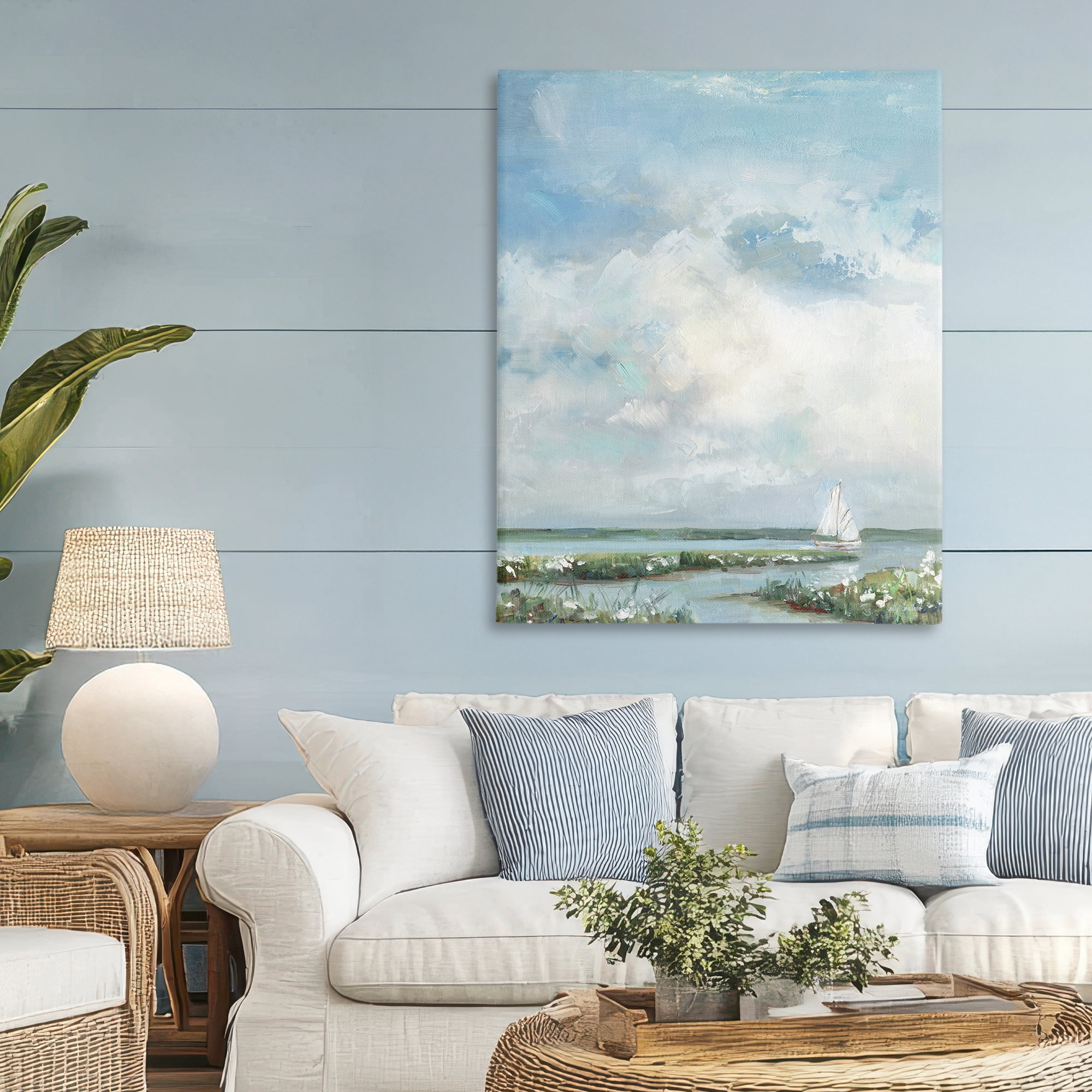 Stupell Industries Sailboat On Summer Marsh Canvas Wall Art, design by Sally Swatland