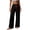 Black plus size wide leg pants a1, variant on Cagogo Women Plus Size Wide Leg Trousers with Pockets Elastic Waist Casual Solid Long Pants Loose Work Beach Lounge Trousers Fashion Party Clothes, Black M