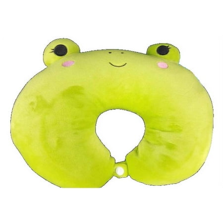Squishmallows Official Kellytoy Plush 12-inch Neck Travel Pillow (Wendy the Frog)