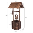 thumbnail image 6 of Outdoor Wishing Well Planter, Rustic Decorative Flower Beds with Protective Roof for Herbs, Veggies and Flower, Indoor Outdoor Standing Plants Flowerpot for Front Yard/Ornaments, SS2433, 6 of 8