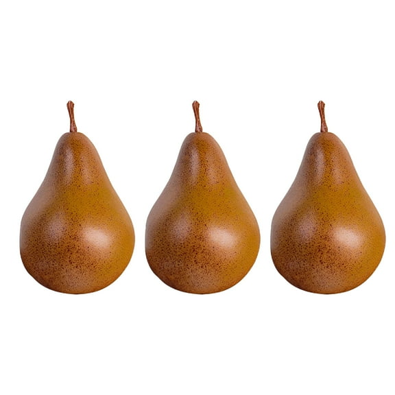 TUWAFE 2026 New Artificial Fruit 3 Pcs Adorable Fake Pear Decorative Vase Filler Pears Faux Foam for Home Decor, Dining Table, Kitchen, Vase Filler, Centerpiece, Autumn Decor.