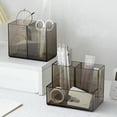 thumbnail image 2 of FloreceBien - Portalápices acrílico con 3 compartimentos, organizador transparente para bolígrafos, brochas de maquillaje, accesorios de escritorio de oficina, caja de almacenamiento para brochas de, 2 of 5
