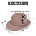 thumbnail image 5 of BadPiggies Elegant Fedora Hats for Men Women Short Brim Roll Up Cowboy Felt Hat with Feathers (Khaki), 5 of 8