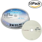 100 Pack Smartbuy 2x 25GB Blue Blu-ray BD-RE Rewritable Branded Logo Blank Bluray Disc