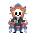thumbnail image 2 of Camiseta de calavera moderna para mujer: cuello redondo informal, manga corta, algodón elástico, lavable a máquina, diseño geométrico de verano, tela no transparente, ideal para el tiempo libre., 2 of 5