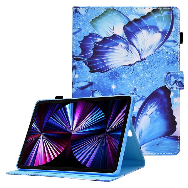 KAIYANG Para iPad Pro 11 (2022) / (2021) / (2020) / (2018) / Air 11 (2024) / Air (2020) / Air (2022) Patrón Mariposa Multicolor