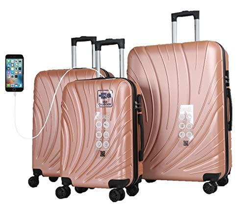 rose gold luggage set walmart