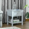 thumbnail image 3 of HOMCOM Accent End Table, Sofa Side Table with Storage Drawer and Bottom Shelf for Living Room,Gray, 3 of 9