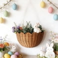 thumbnail image 6 of Scallop Edge Woven Wall Basket Decorative Wall Mounted Storage Basket Handmade Rattan Hanging Planter for Entryway Keys, Bathroom Towels, Living Room Sundries & Farmhouse Home Decor Use, 6 of 7