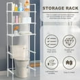 thumbnail image 3 of Arcticice 3-Tier Over the Toilet Storage Rack – Freestanding Metal Bathroom Organizer Shelf for Bath, Laundry  Above-Toilet Space,white, 3 of 10