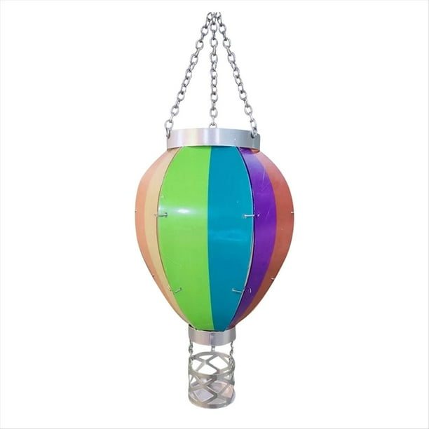 Linternas para Exteriores, Globo AerostáTico, Linterna Solar con Portavelas para DecoracióN de JardíN, Luces Solares Colgantes, ArcoíRis para Exteriores