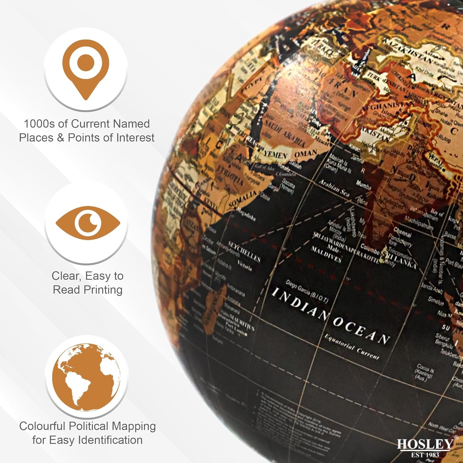 Hosley 10-Inch Decorative Globe on Wooden Stand - Walmart.com