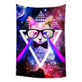 thumbnail image 1 of ABPHQTO Galaxy Universe Space Cat Laser Eyes Dormitorio Sala de estar Arte Tapiz para colgar en la pared Tamaño 100x150 cm ABPHQTO QB-ZK-29-40x60, 1 of 1