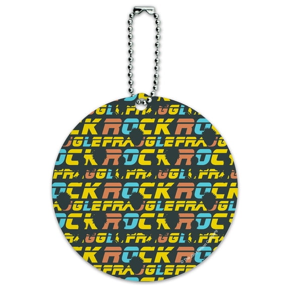 Fraggle Rock Gobo Silhouette Pattern Round Luggage ID Tag Card Suitcase Carry-On