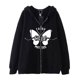 thumbnail image 1 of Sudadera con capucha oscura hip-hop gótica Harajuku Y2k con cremallera para hombres y mujeres, chaqueta deportiva informal Harajuku, 1 of 5