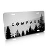 Jeep Compass Forrest Sillhouette Graphic Brush Aluminum License Plate