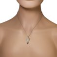 thumbnail image 3 of 925 Sterling Silver Red Black Enamel White Clear CZ Kimono Geisha Pendant Necklace, 18", 3 of 4
