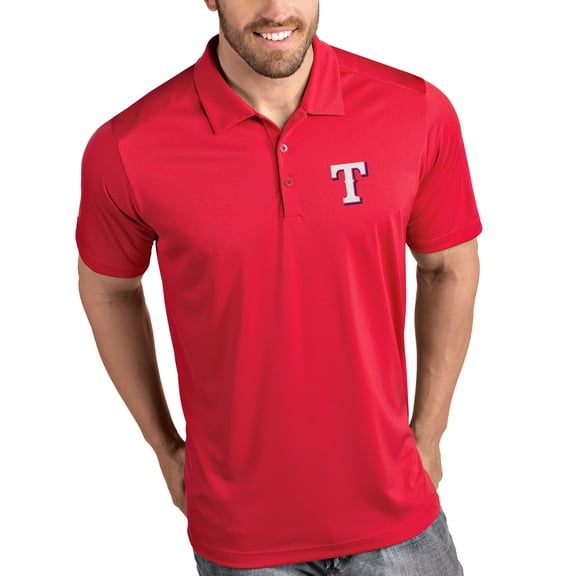 Men's Antigua Red Texas Rangers Tribute Polo