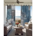 thumbnail image 4 of Blue Grey Blackout Curtains 63 Inches Long for Bedroom, Modern Oil Painting Art Abstract Thermal Insulated Room Darkening Black Out Window Curtain Panels Grommet Drapes for Living Room, 4 of 8