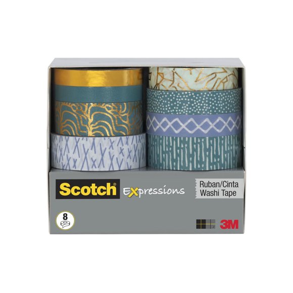 Scotch® Expressions Washi Tape C1017-8-P6, Variable 8 Rolls/Pack